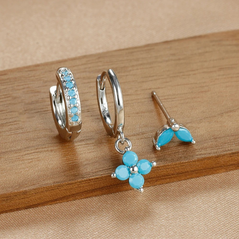 Set de boucles d’oreilles luxe pour femme avec cristaux