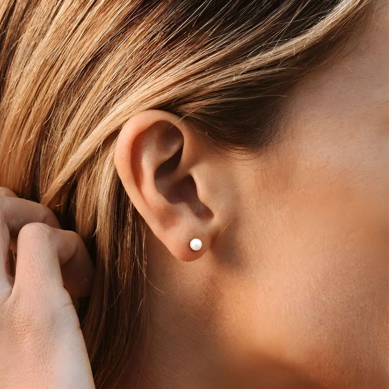 Boucles d'Oreilles Mini Stud avec Perles