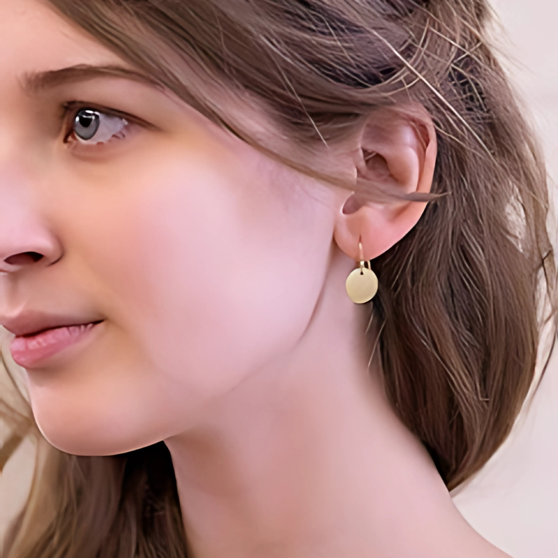 Boucles d'oreilles rondes dorées