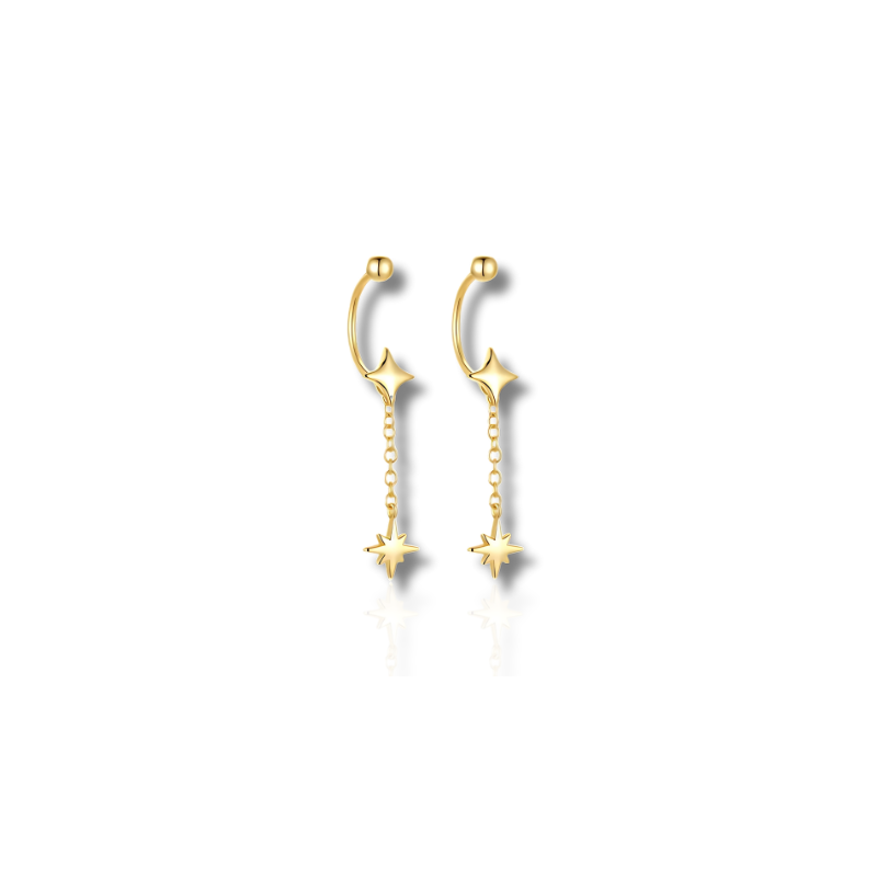 Boucles d'oreilles pendantes plaqué or
