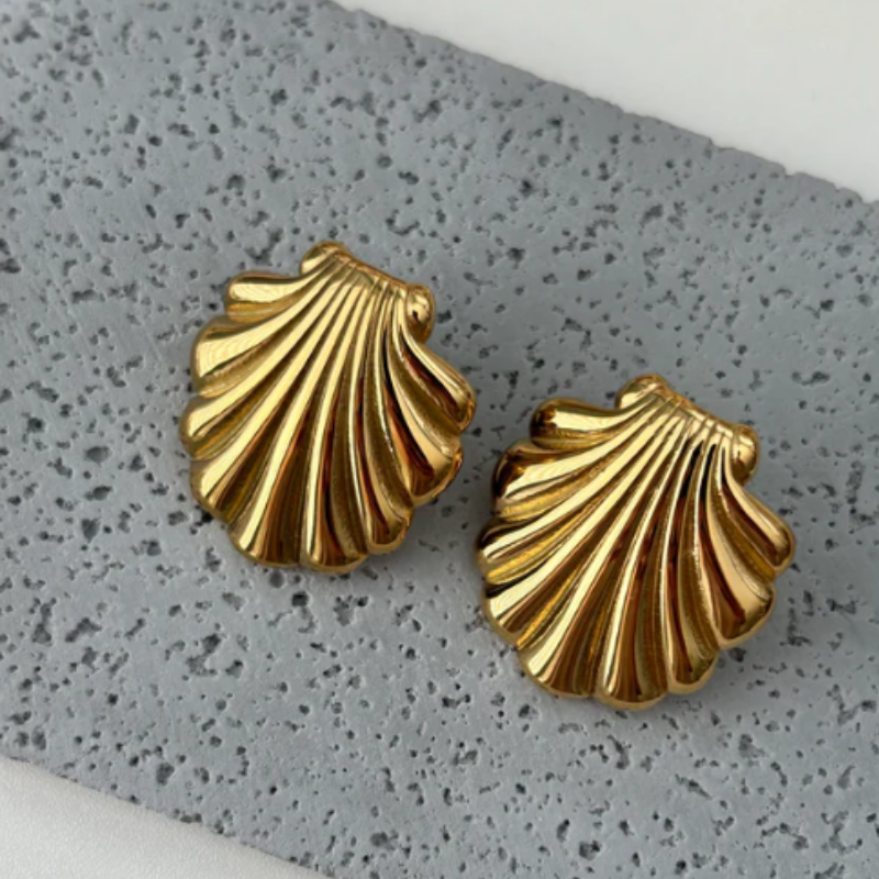 Boucles d'oreilles coquillage plaqué or