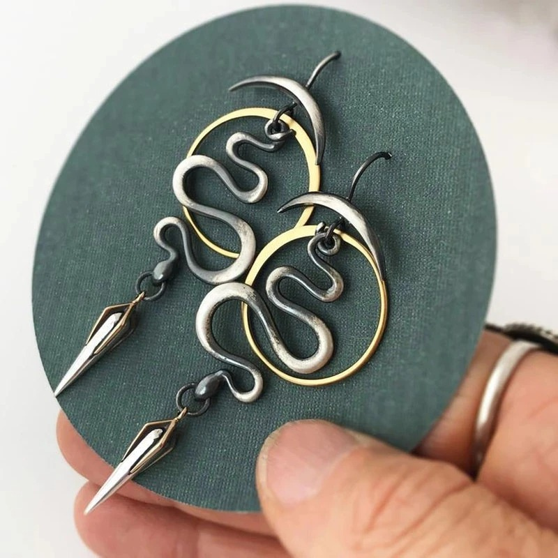 Boucles d'oreilles spirales Serpentine plaqué or