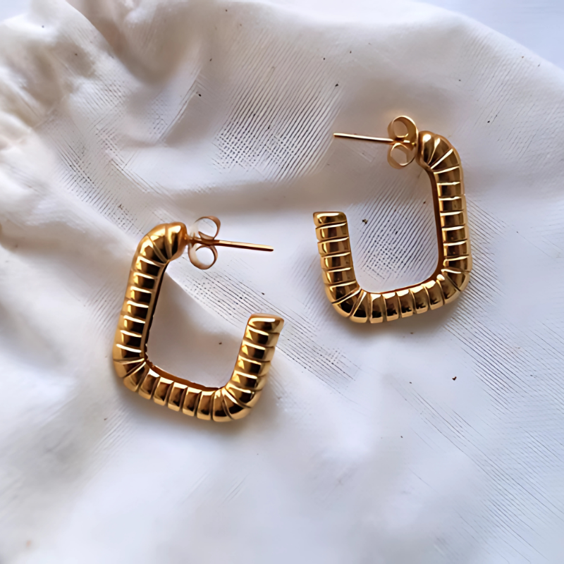 Boucles d'oreilles Hoop à Couches Entrelacées