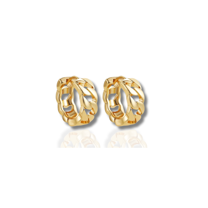 Boucles d'oreilles créoles torsadées plaqué or