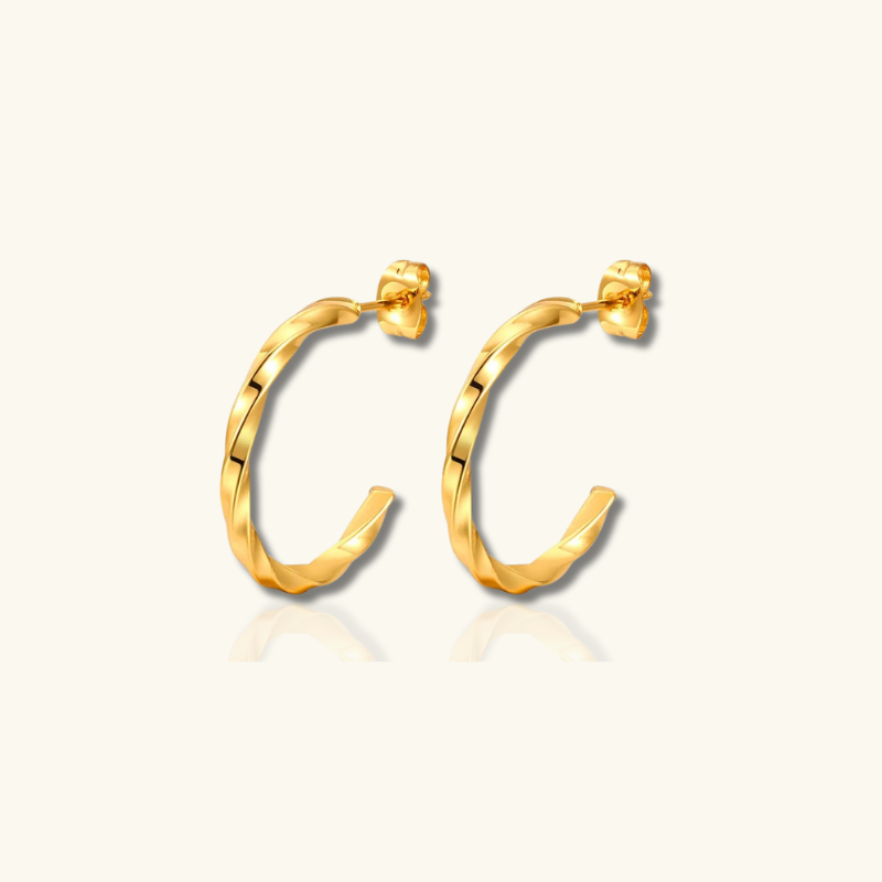 Boucles d'Oreilles en Stud Tordues en Forme de C