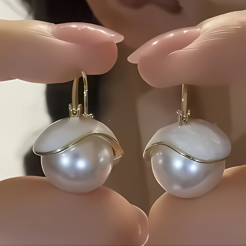 Boucles d'oreilles Perle Dorée