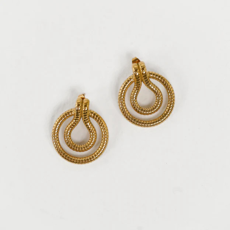 Boucles d'oreilles labyrinthes plaqué or