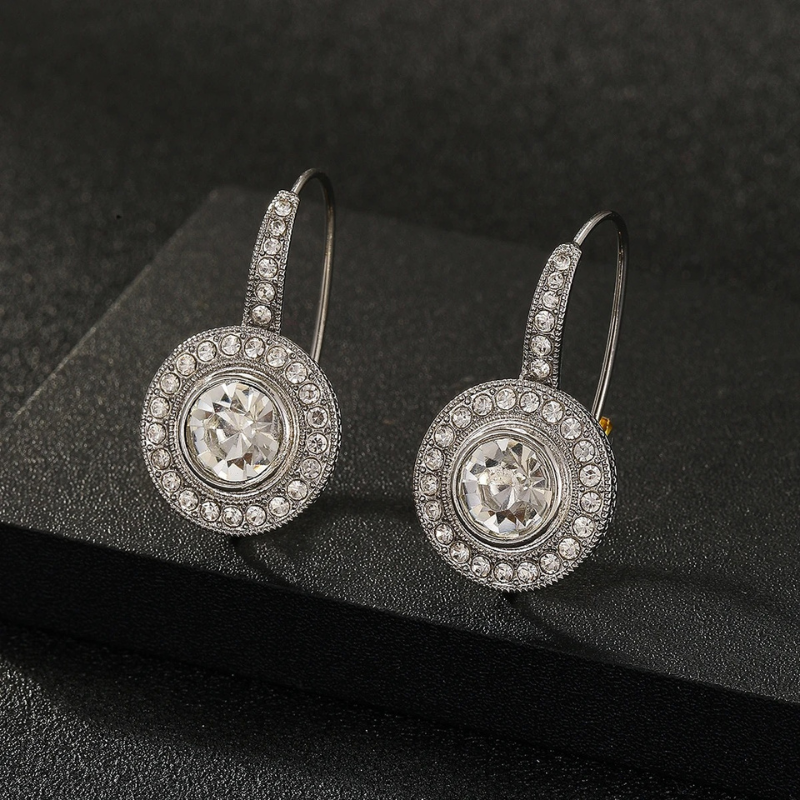 Boucles d'Oreilles Vintage en Argent avec Zirconia