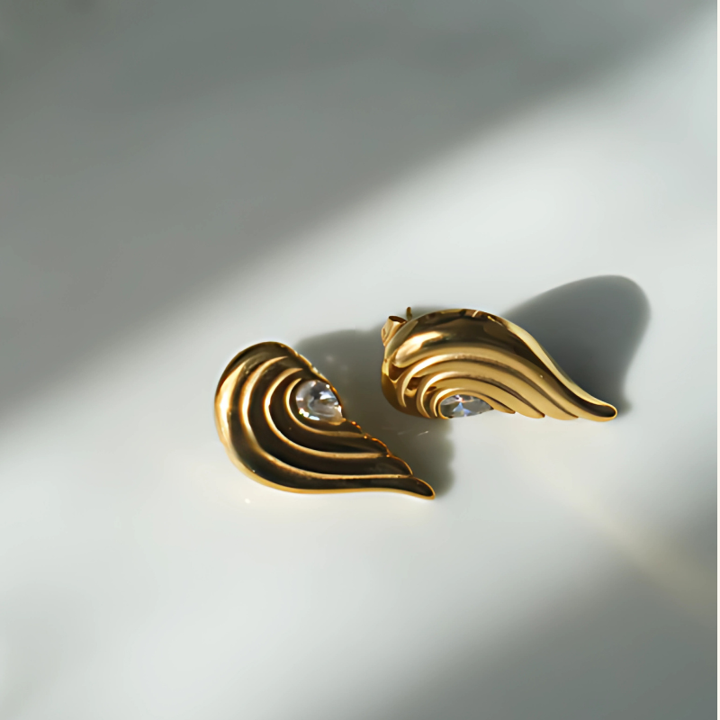 Boucles d'oreilles gouttes cœur brisé plaqué or