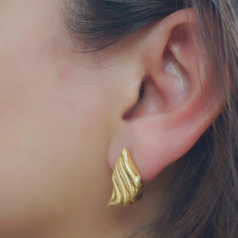 Boucles d'oreilles ailes d'ange plaqué or
