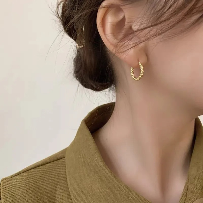 Boucles d'Oreilles en Hoops Plaquées Or