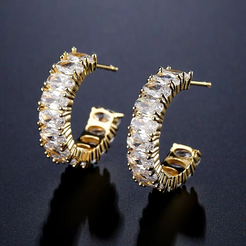 Boucles d’oreilles pendantes en cristal éclatant
