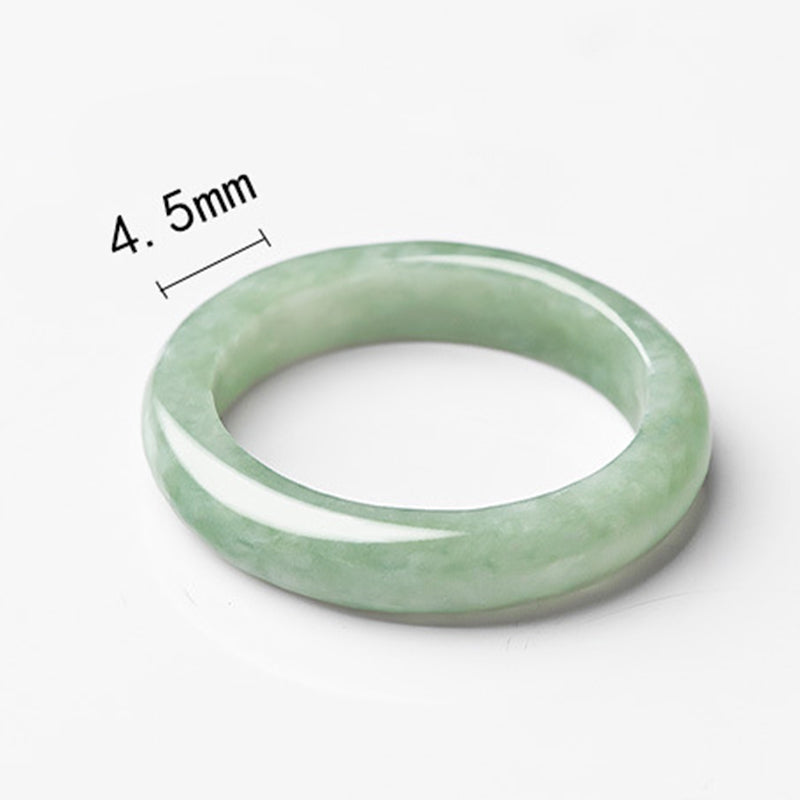 Bague jade naturel lisse vert pâle – Léo