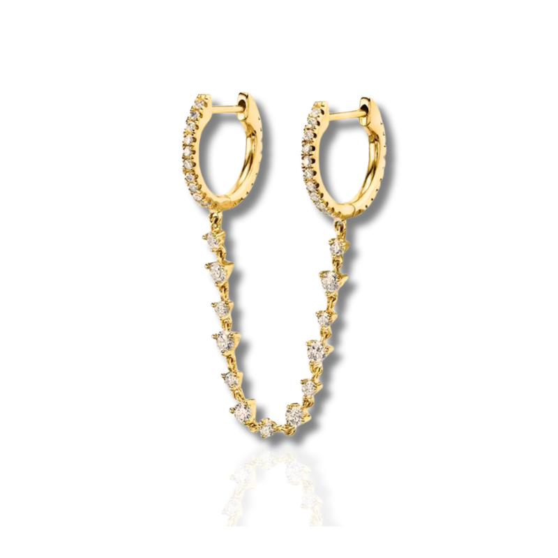 Set de boucles d'oreilles en or plaqué avec zirconia étincelant