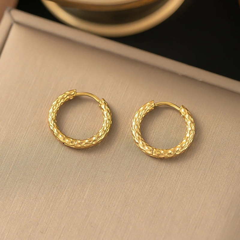 Boucles d'Oreilles en Hoops Plaquées Or