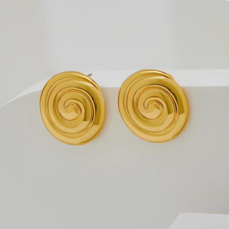 Boucles d'oreilles spirales plaqué or