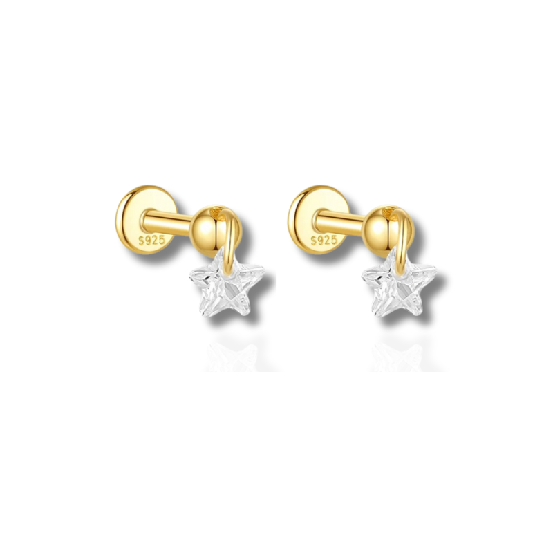 Set de boucles d'oreilles élégantes plaqué or