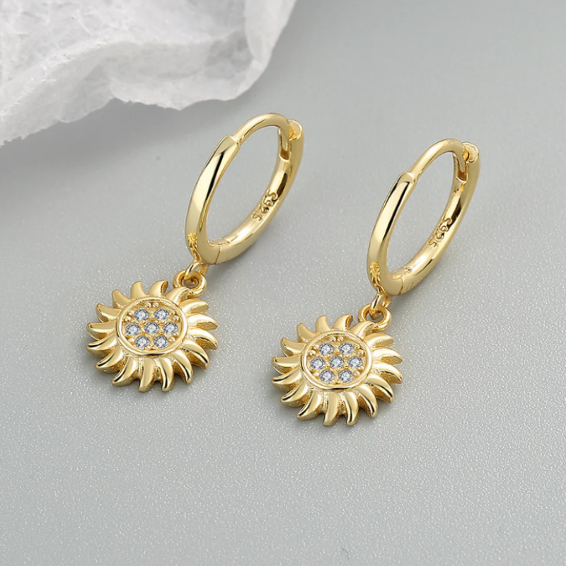Boucles d'Oreilles en Hoops Boho Plaquées Or