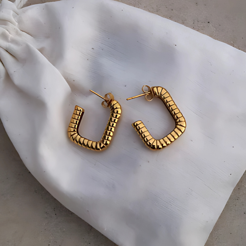 Boucles d'oreilles Hoop à Couches Entrelacées