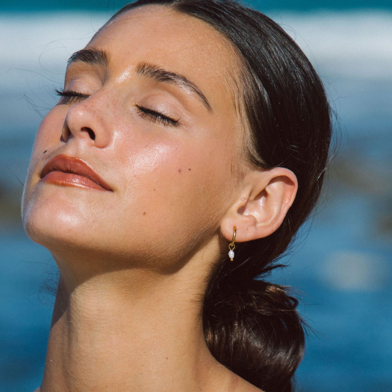 Boucles d'Oreilles en Hoops avec Perles d'Eau Douce