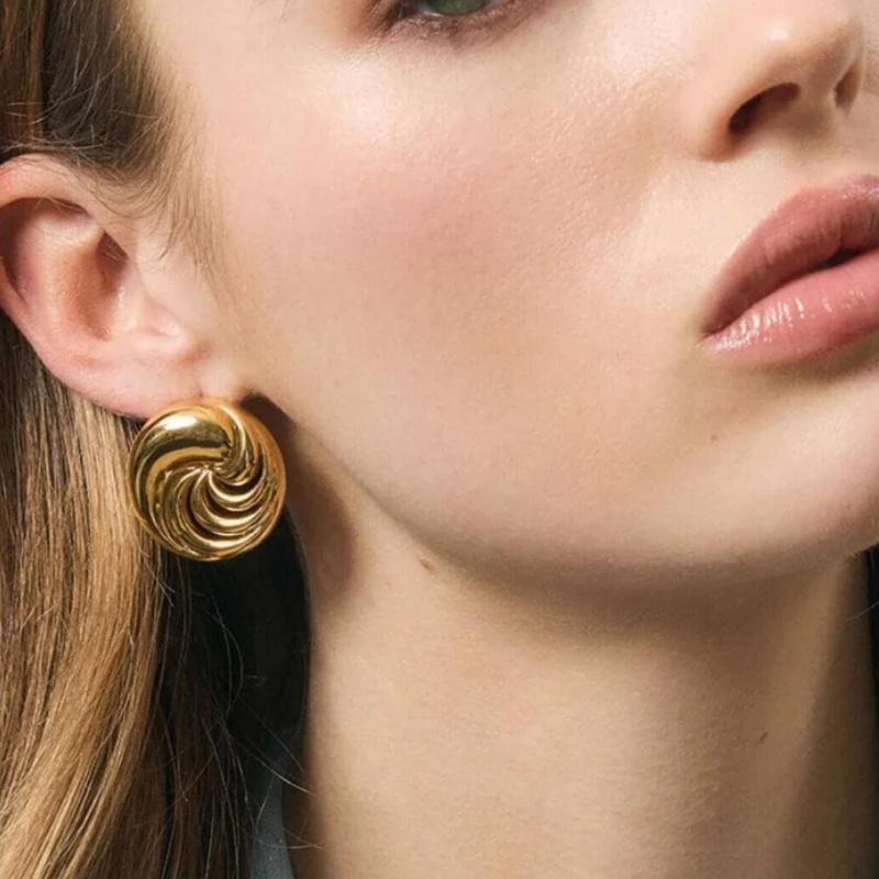 Boucles d'oreilles en spirale avec design circulaire