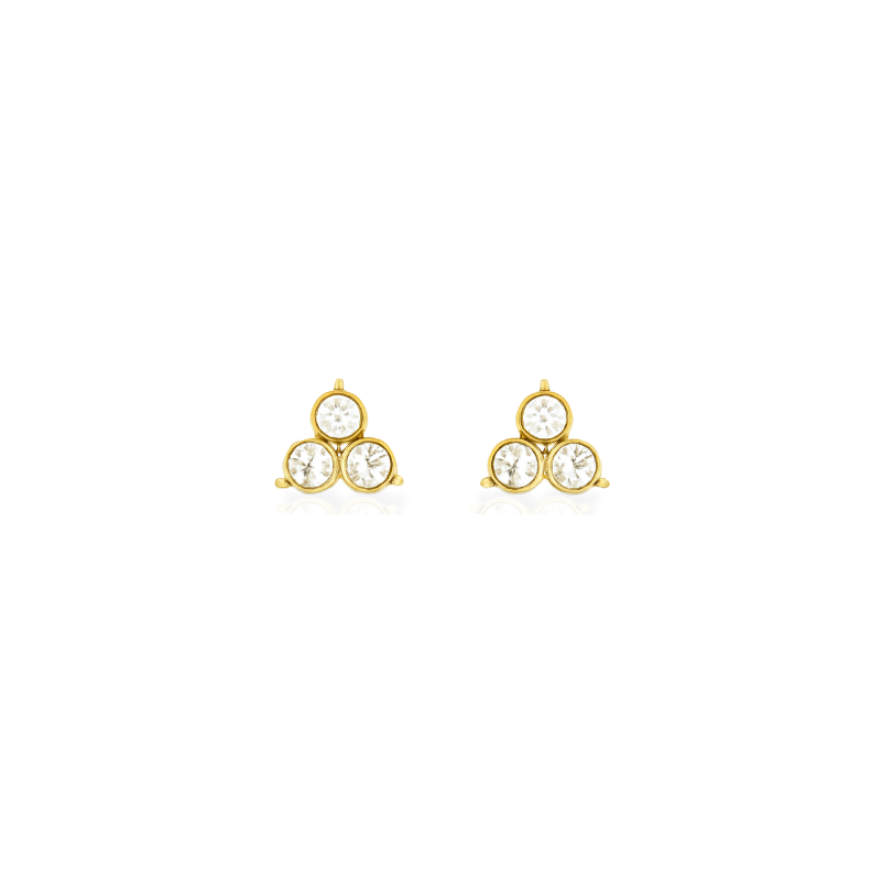 Boucles d'oreilles clous en Zirconia Scintillant Plaquées or