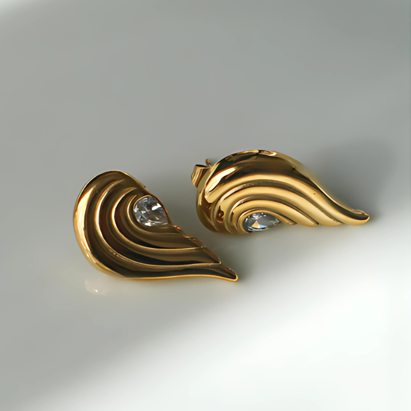 Boucles d'oreilles gouttes cœur brisé plaqué or
