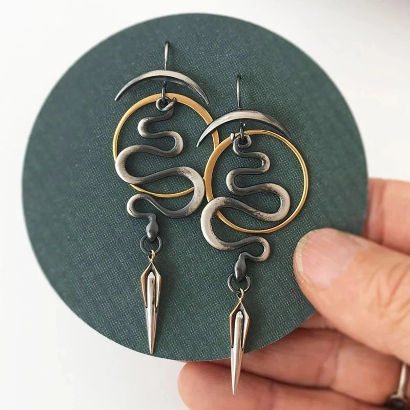 Boucles d'oreilles spirales Serpentine plaqué or