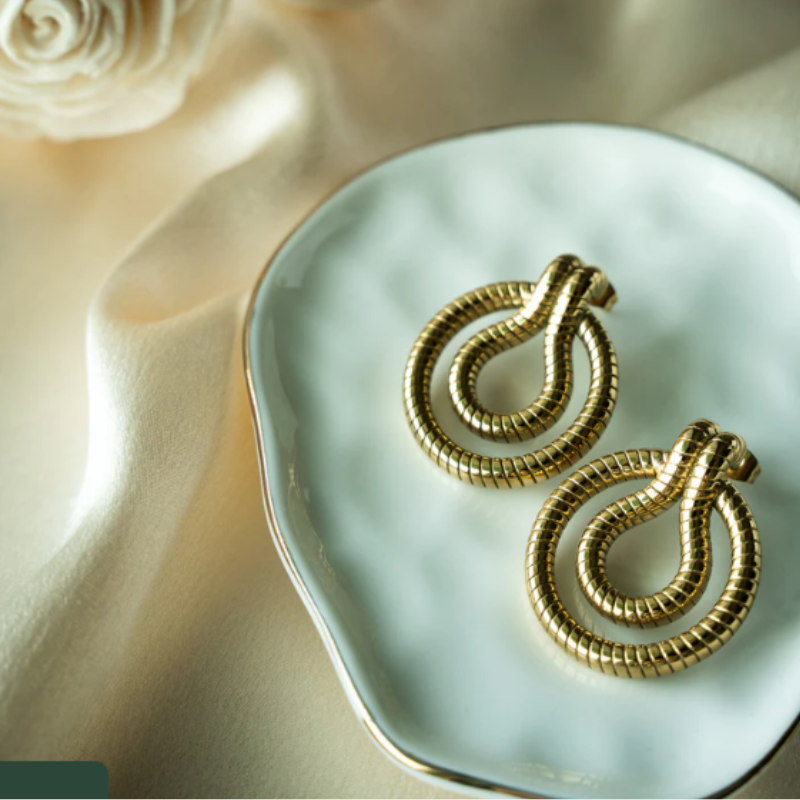 Boucles d'oreilles labyrinthes plaqué or
