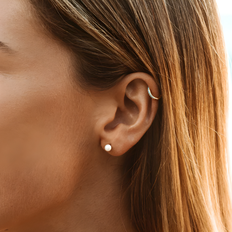 Boucles d'Oreilles Mini Stud avec Perles