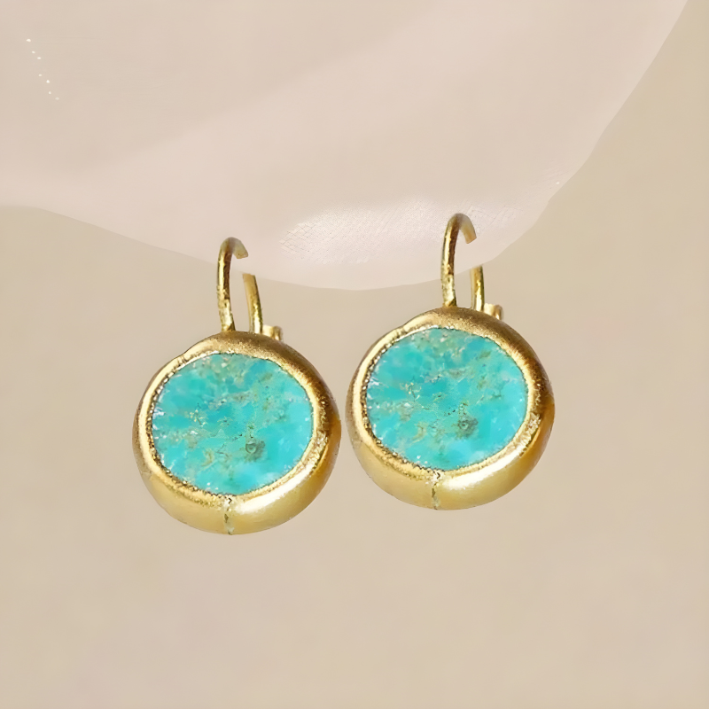 Boucles d'Oreilles en Hoops Vintage en Turquoise