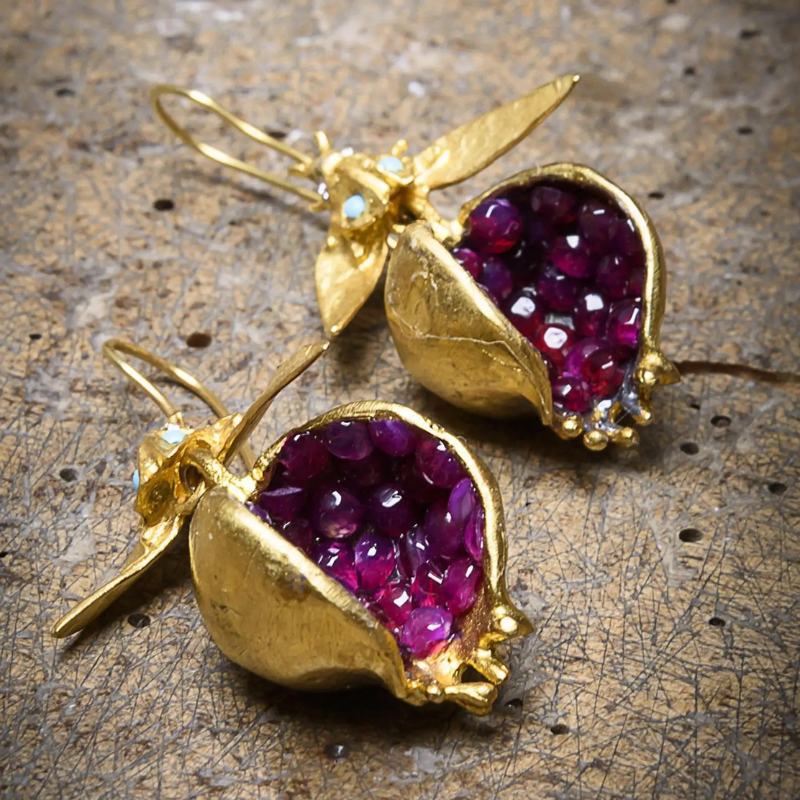 Boucles d'oreilles Grenade Dorées