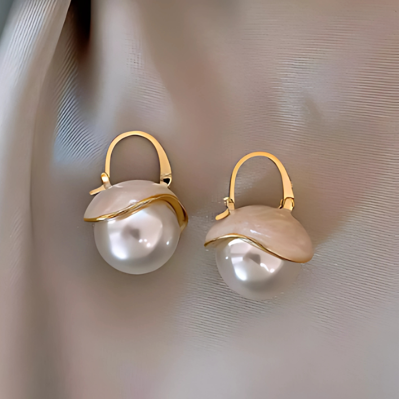 Boucles d'oreilles Perle Dorée