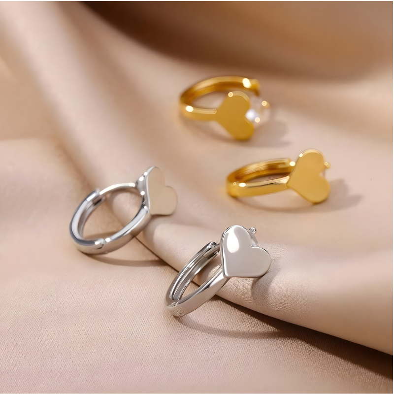 Boucles d'oreilles élégantes en forme de cœur