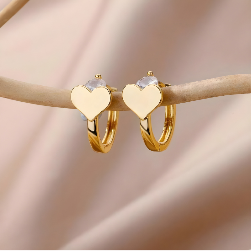 Boucles d'oreilles élégantes en forme de cœur