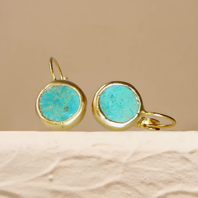 Boucles d'Oreilles en Hoops Vintage en Turquoise