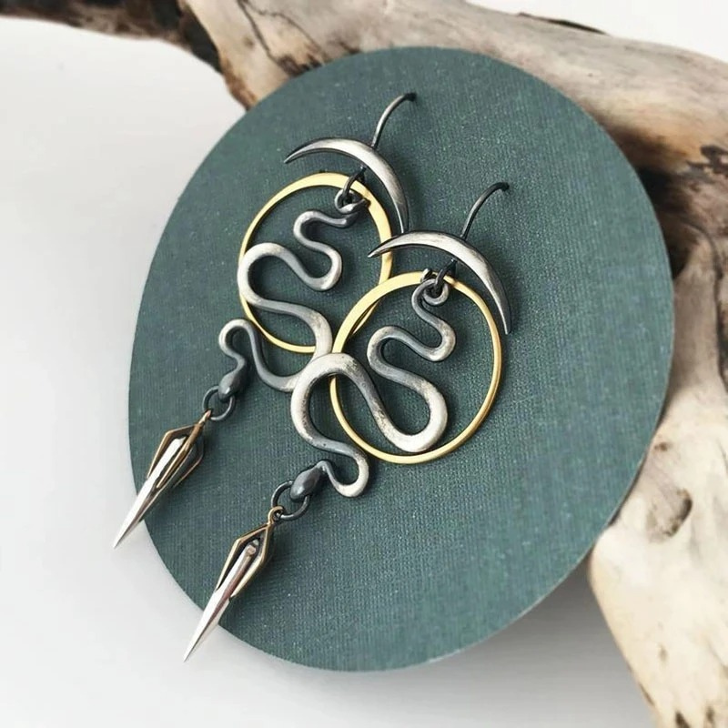 Boucles d'oreilles spirales Serpentine plaqué or