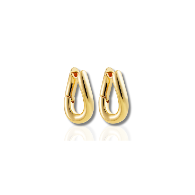 Boucles d'oreilles créoles torsadées plaqué or