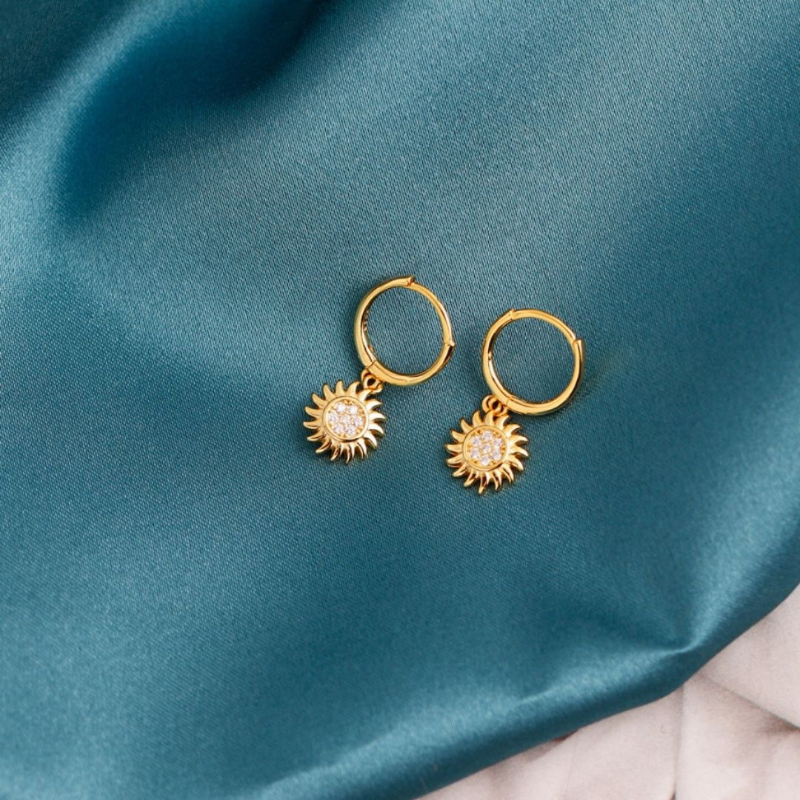 Boucles d'Oreilles en Hoops Boho Plaquées Or