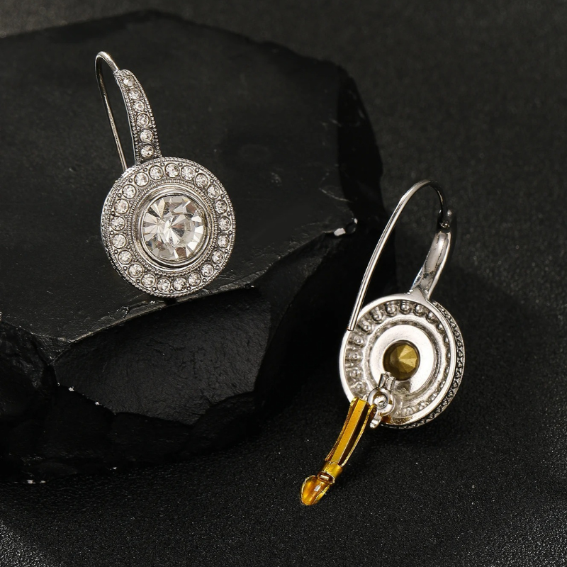 Boucles d'Oreilles Vintage en Argent avec Zirconia