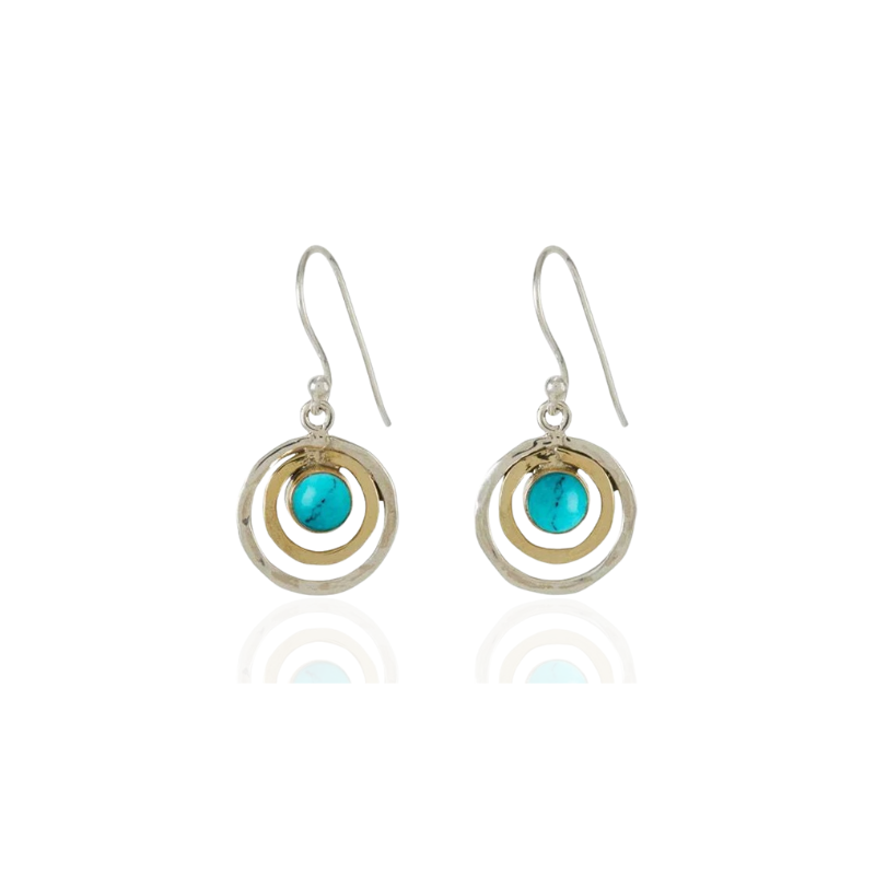 Boucles d'Oreilles Pendantes Boho avec Pierre Turquoise