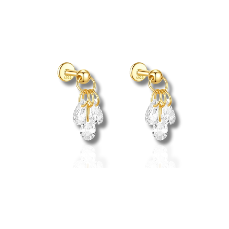 Set de boucles d'oreilles élégantes plaqué or