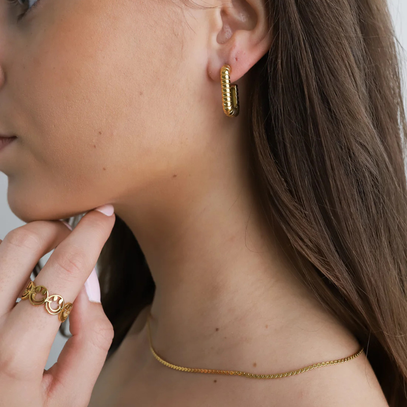 Boucles d'oreilles Hoop à Couches Entrelacées