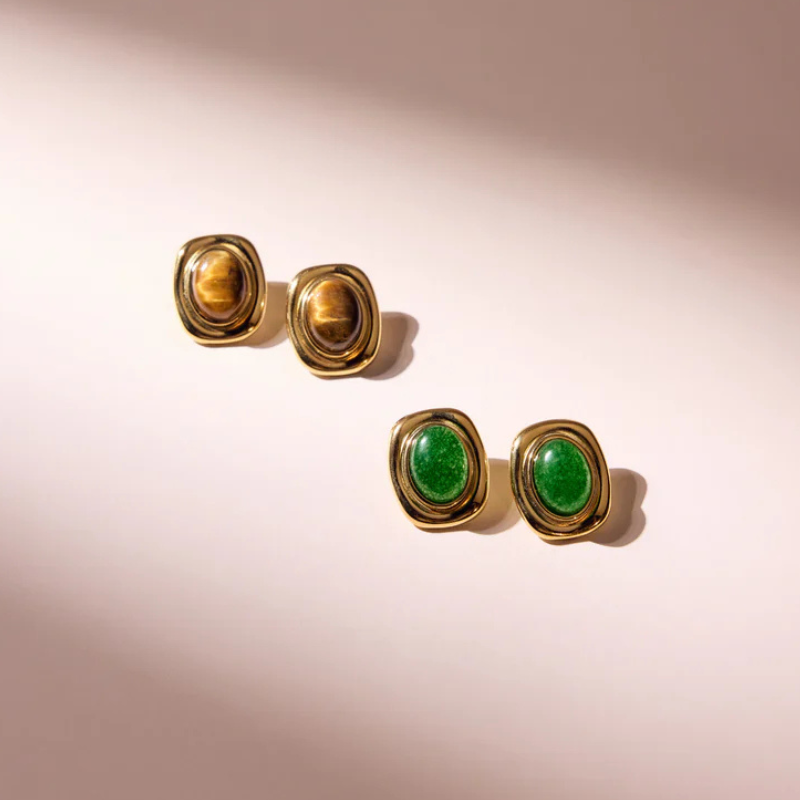 Boucles d'oreilles Vintage Gemme