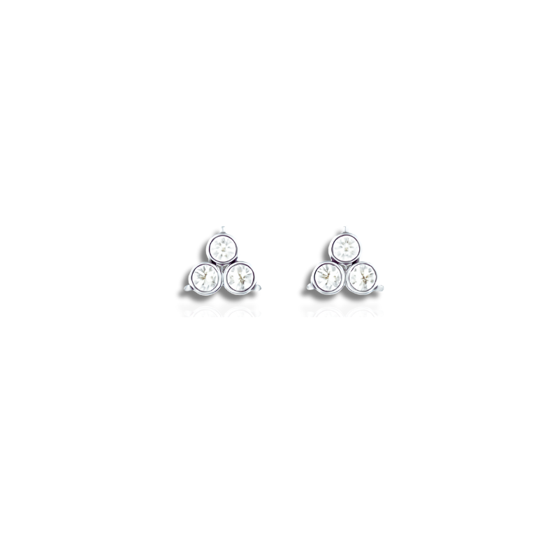 Boucles d'oreilles clous en Zirconia Scintillant Plaquées or
