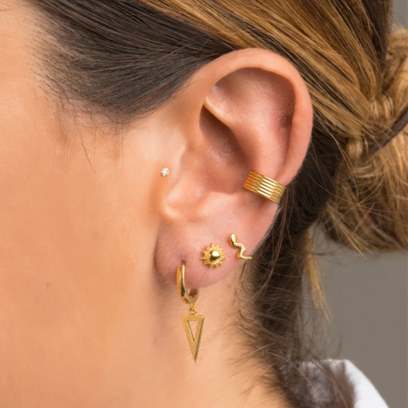 Manchon de Boucle d'Oreille Plaqué Or Élégant
