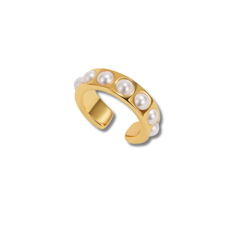 Ear Cuff en Forme de C avec Perles