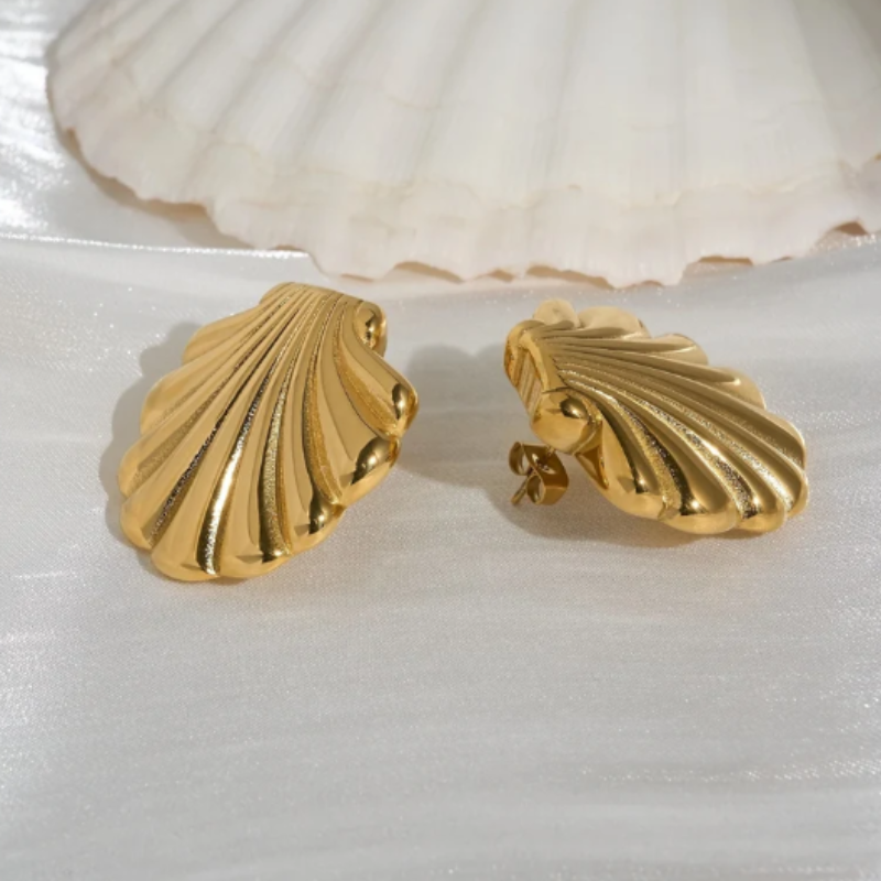 Boucles d'oreilles coquillage plaqué or
