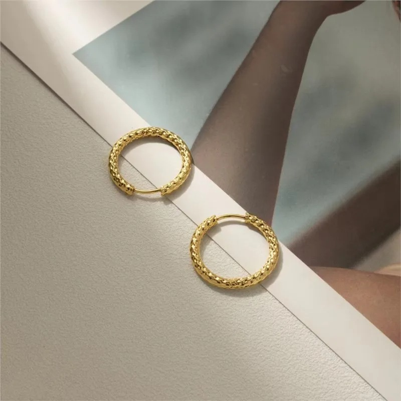 Boucles d'Oreilles en Hoops Plaquées Or