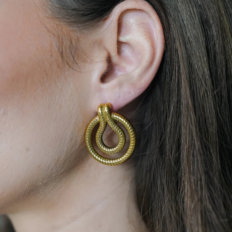 Boucles d'oreilles labyrinthes plaqué or